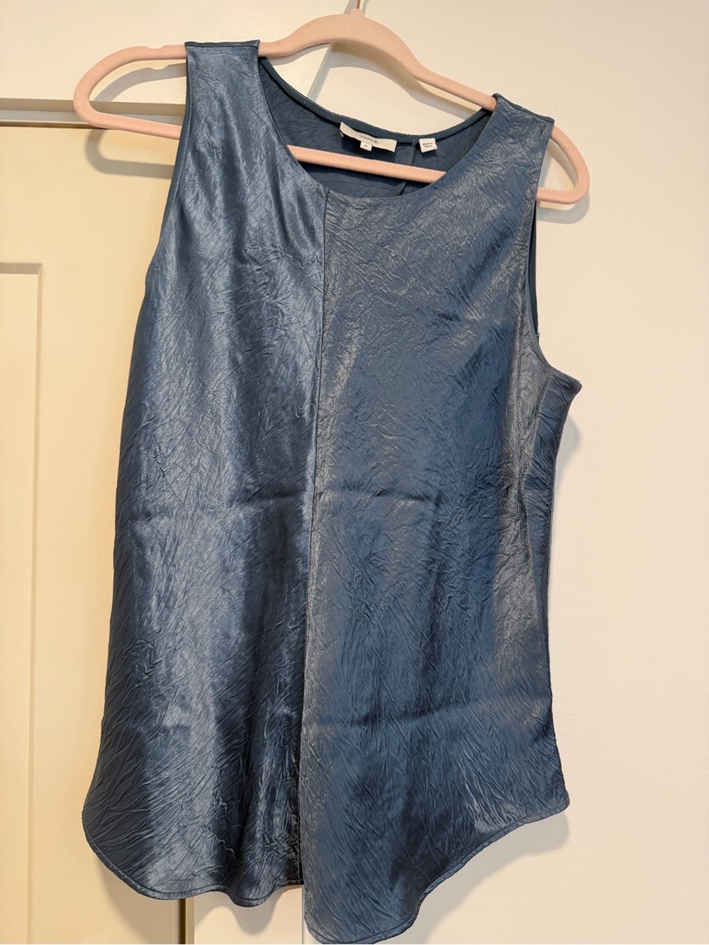 Vince Satin-Effect Sleeveless Blue Camisole SZ XL